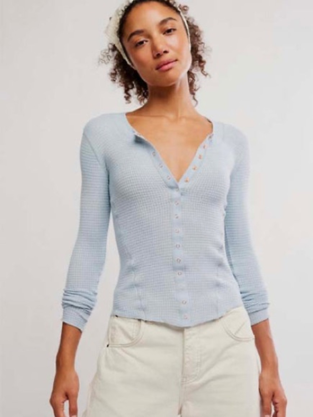 NWT FREE PEOPLE INTIMATELY Going Places Cardi | Pearl Blue/Sky MSRP $40 Size XS